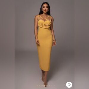 JLUXLABEL Yellow Midi Dress